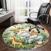 1PC Jungle Animals Non-Slip Floor Round carpet, Office, family, bedroom, Large Area Rug Indoor Rugs,  Durable PolyesterH0349