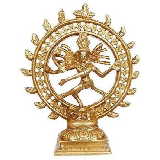 

Латунная ручной работы декоративная скульптура танцующего Господа Шивы Натараджа/Натараджи, Размер - 5x1.5x6 дюймов