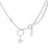 The star has the same asymmetrical star necklace, male and female couples collarbone chain short necklace.