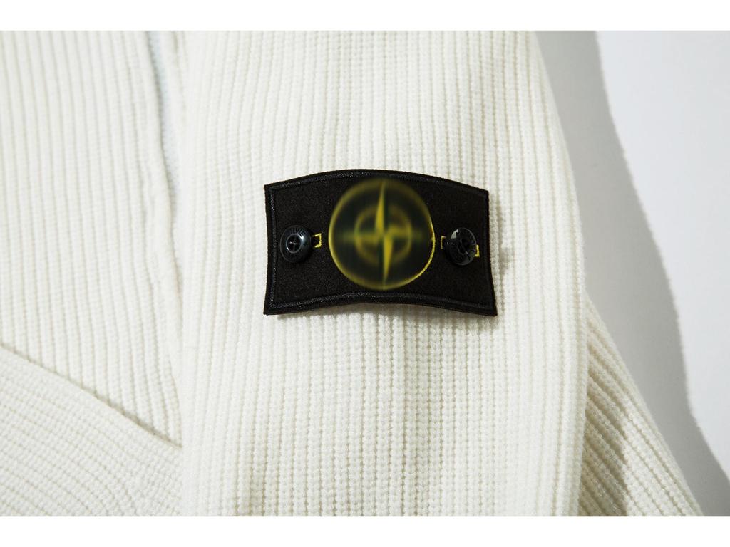 STONE Unisex Kapuzenpullover aus Strick mit Reißverschluss und Brustöffnung, mit Aufnäher - Herbst/Winter Kollektion