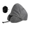 Travel Neck Pillow with Hood Memory Foam U-shaped Pillow with Adjustable Drawstring Breathable Neck Cushion for Airplane Car Long Flights Road Trips