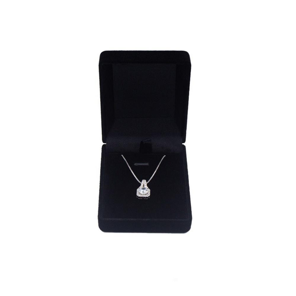 Square Velvet Necklace Box Pendant Display Gift Boxes Jewellery Packaging Storage Case Necklace Holder for Women Valentine's Day
