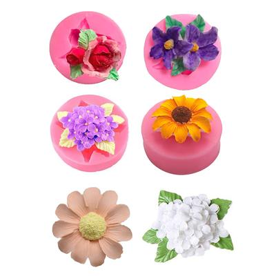 3D Rose Lotus Orchid Daisy Sunflower Silicone Mold DIY Wedding Flower Cake Fondant Decorating Tool Baking Soap Candle Mould Gift