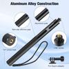 51Inch Selfie Stick for Insta360 X5 X4 Air Go Luna Ultra Aluminum Invisible for GoPro13/12 Mission for DJI Osmo Nano Action 6 5 4 Pocket 4 3 Accessori