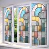 Geometric Window Privacy Film Stained Glass Style Privacy Protection Film Frosted Static Cling Waterproof Privacy Film for Bathroom Bedroom Kitchen