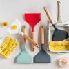 Håndtak i tre silikon stekespade Spesiell spade til non-stick panne slikkepott Høy temperaturbestandig spade Kjøkkenstekespade