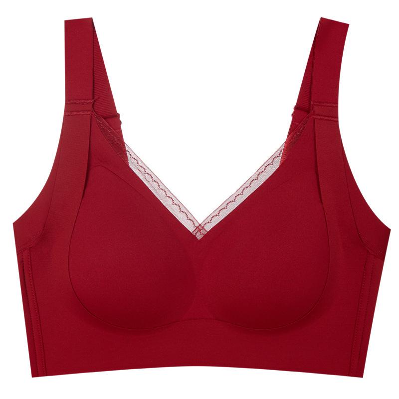 Large chest soft support seamless large size underwear high side collection breast bra upper support