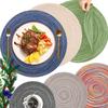 Placemats for Dining Table 6PC Linen Cotton Woven Non-slip Ironing Placemat Teacup Mat Round Plate Mat Flower Mat Kitchenware