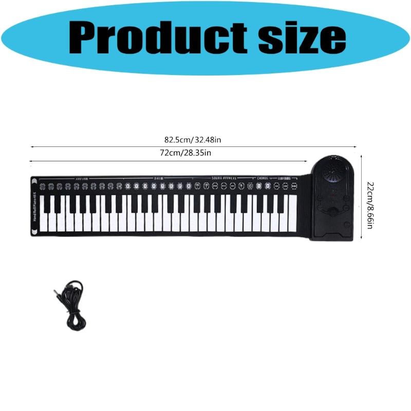 Foldable 49 Key Piano Silicone Keyboard with USB Port Integrated Speaker Practical Design for Beginners and Children
