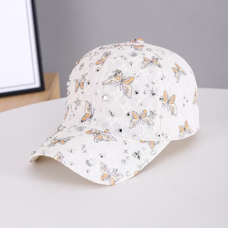 New Butterfly Print Foreign Style Baseball Cap Children's Lace Breathable Fashion Casual Versatile Sunshade Diamond Cap