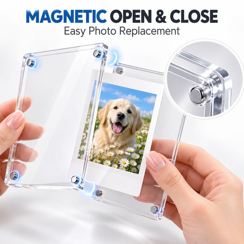 Magnetic Attachment Magnetic Photo Frame Transparent Mini Snapshot Holder Car Sun Visor