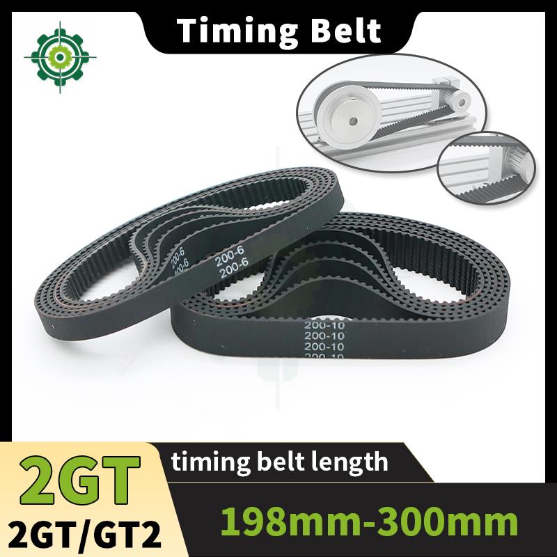 2GT Timing Belt Length 198mm-300mm GT2 Belt Width 6mm 9mm 10mm 15mm 2M Belt for 3D Printer Belt Rubber Loop Belt GT2 Timing Belt 198mm