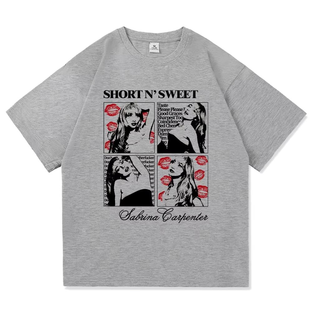 Sommer Neu Sabrina Carpenter Short N' Sweet Tour 2025 T-Shirt Mode Vintage T-Shirt Damen Hochwertig Atmungsaktiv Tees Shirt
