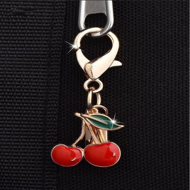 Exquisite High-End Cherry Keychains  Versatile Bag Pendant Car Key Ring Creative Backpack Decoration Accessories Gifts
