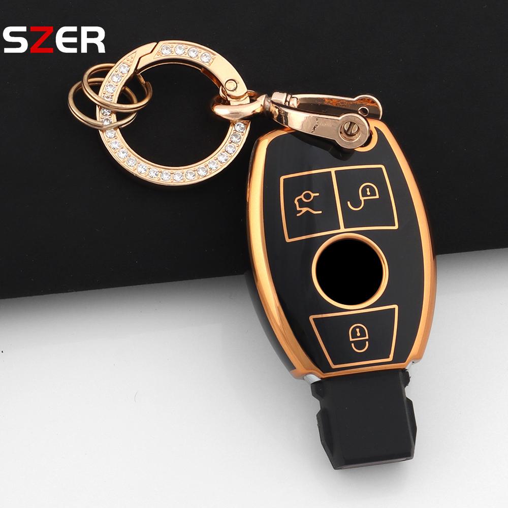 Tpu Car Key Case Shell Cover Fob For Mercedes Benz Cla Gla Glc Glk W176 W463 W251 A B C E S Class W204 W211 Accessories