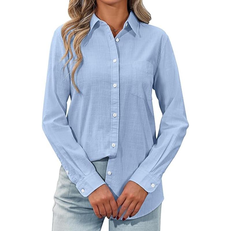 JPNTKY Women's Fashion Casual POLO Neck Long Sleeve Blouses & Shirts