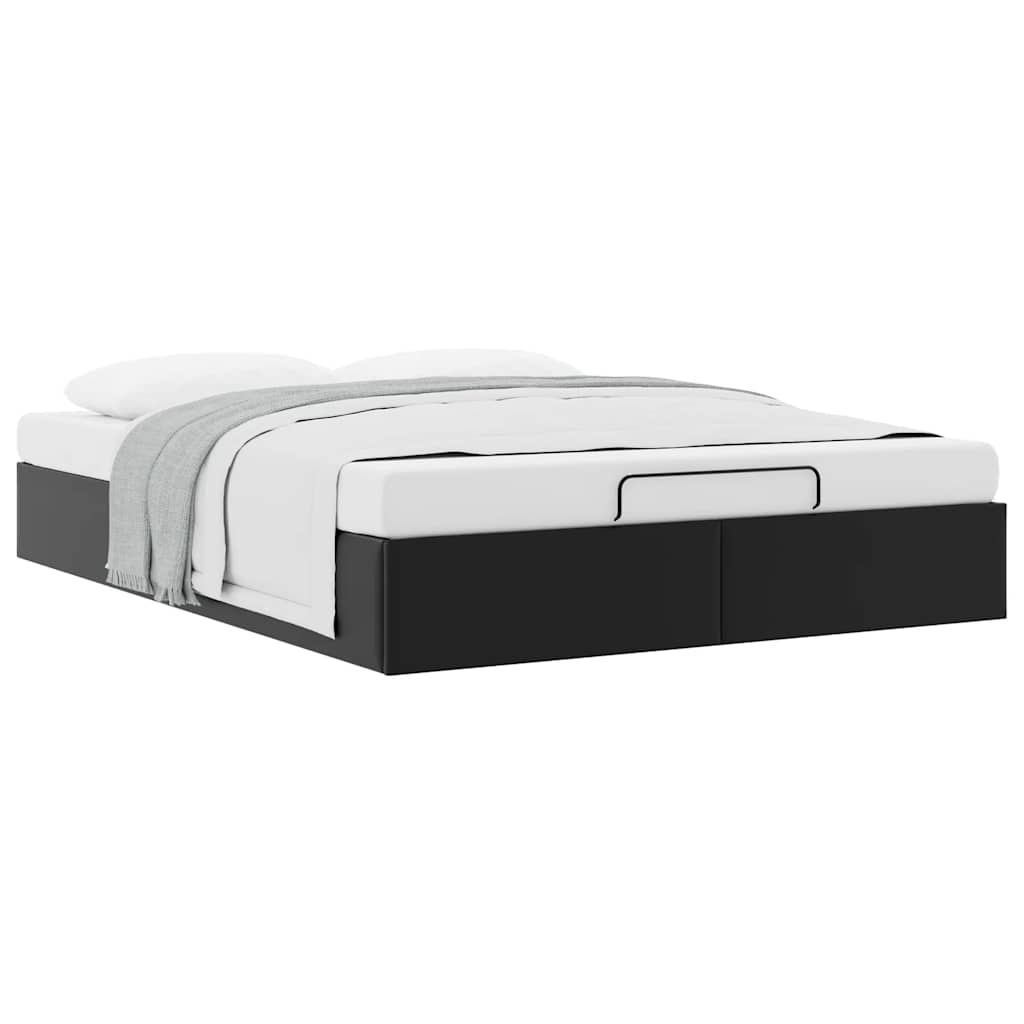 Ottoman Bed without Mattress Black 140 x 200 cm Artificial Leather