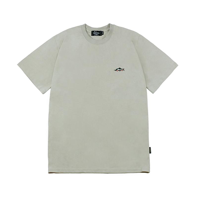 Lebenia Salmon Logo T-Shirt Oatmeal