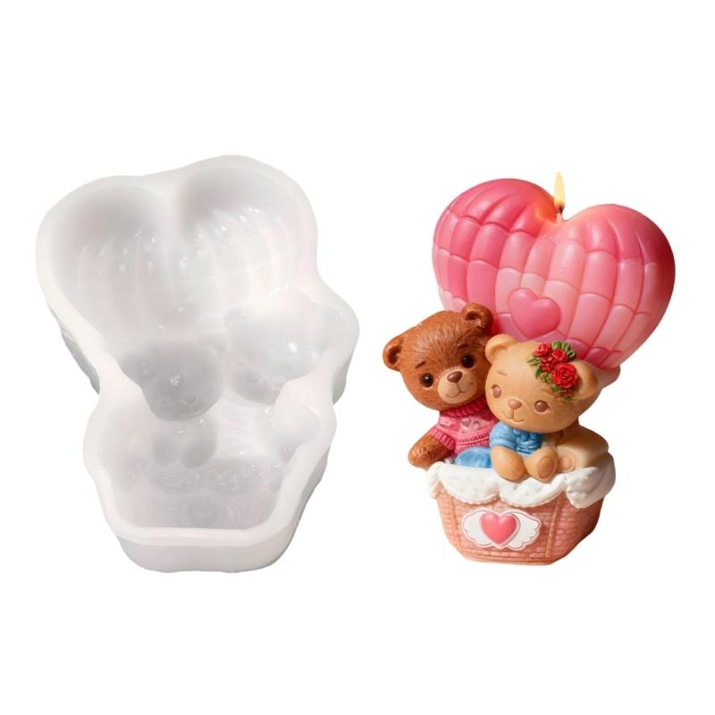 Detailed Balloon Bear Silicone Mould with Carving for Candle and Soap Making Enhances Artistic Value
