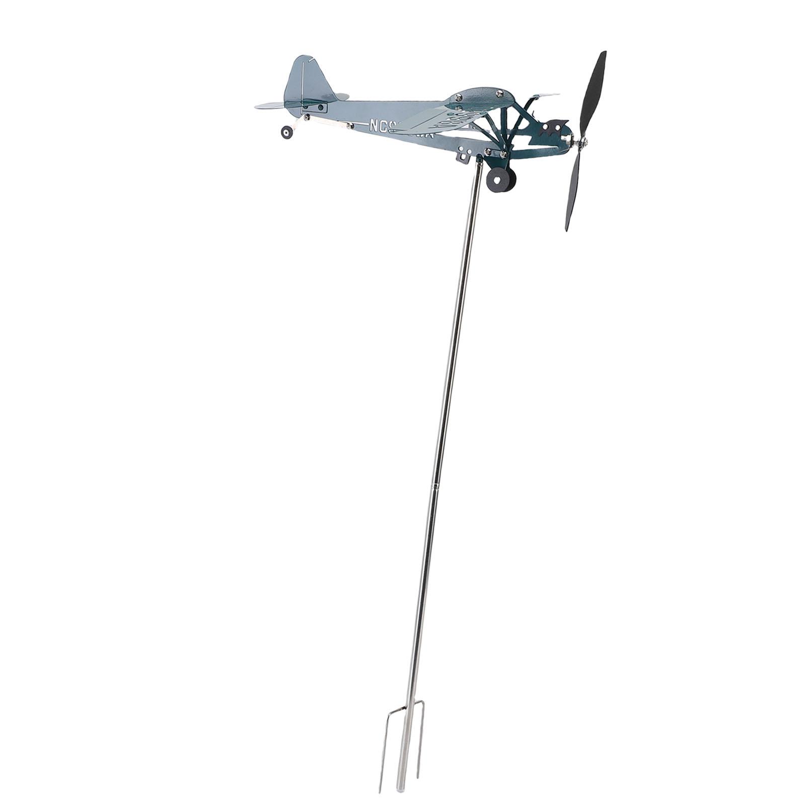 3D флюгер-самолет, металлическая ветряная скульптура, вращающийся флюгер, декорация для улицы, патио, двора, столба забора, гаража