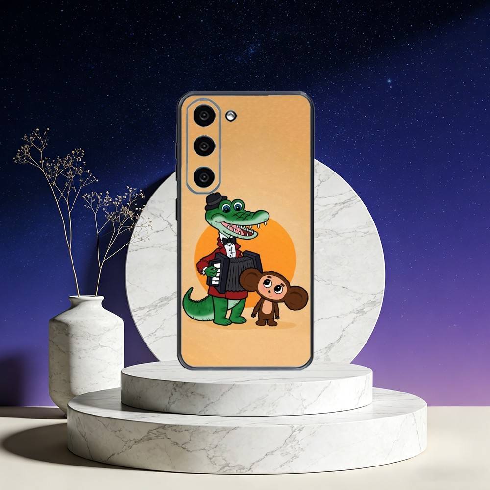 Cartoon C-Cheburashka-es Phone Case For Samsung Galaxy A73,A72,A71,A70,A53,A52,A51,Others Soft Black Cover