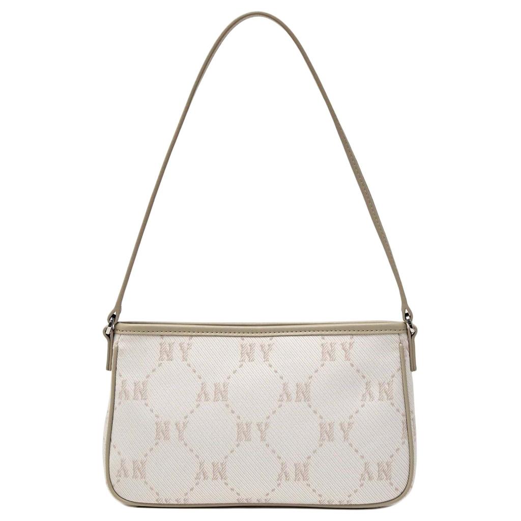 MLB 26 Spring Collection New York Yankees Diamond Old Flower Faux Leather And Polyester Underarm Bag Mini Women Handbag Deep-Cream 3ABQMJ16N-50CRD