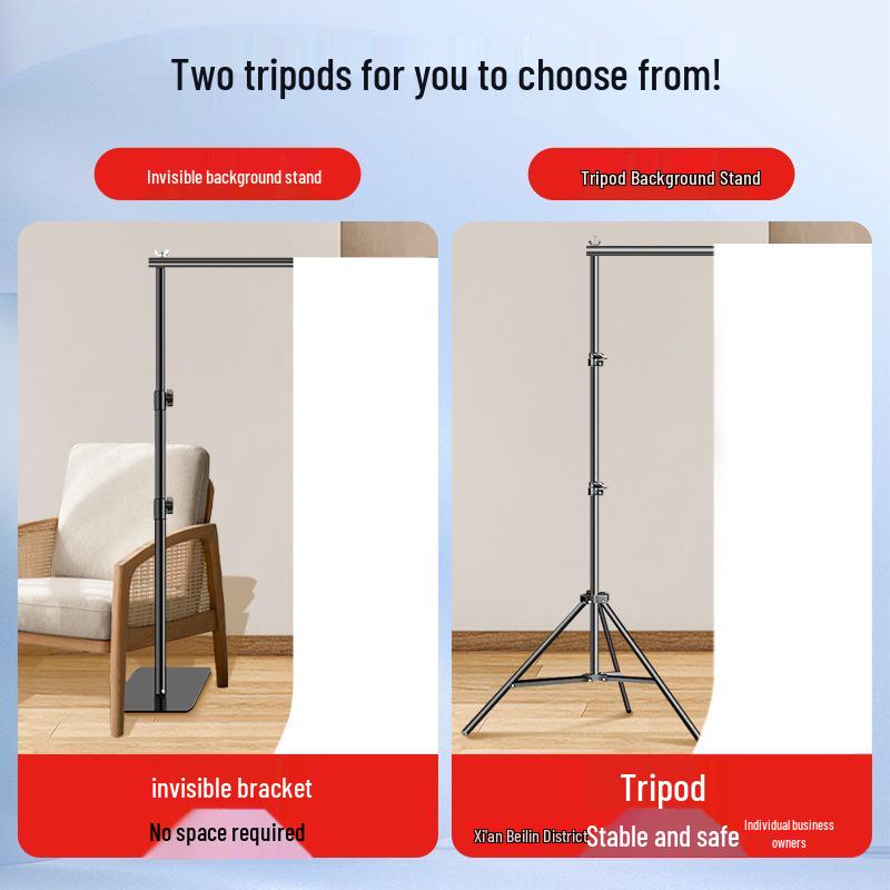 2x3 Meter Photography Background Stand with Black Light-Absorbing Cloth, Studio Props, and White Cloth for Shooting