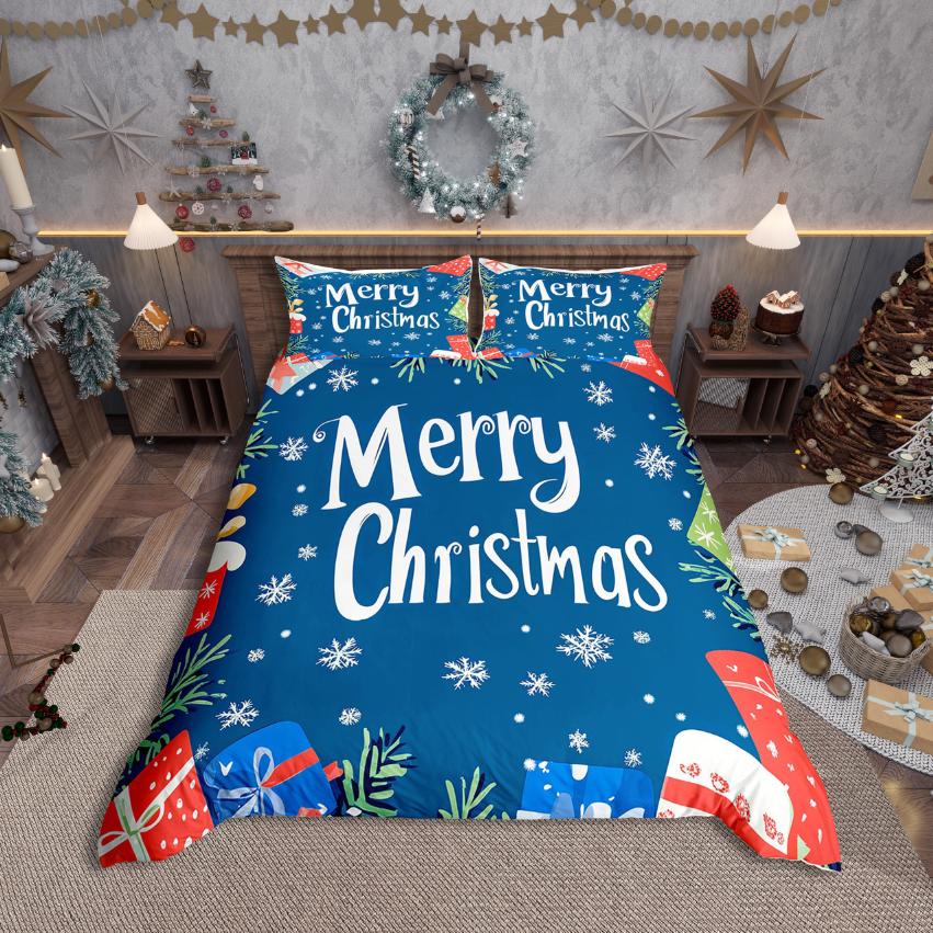 

Homewish Merry Christmas Duvet Cover Set,Festival Xmas for Kids Bedding Set,Happy New Year Decor DE XS 100x135cm 2pcs&set
