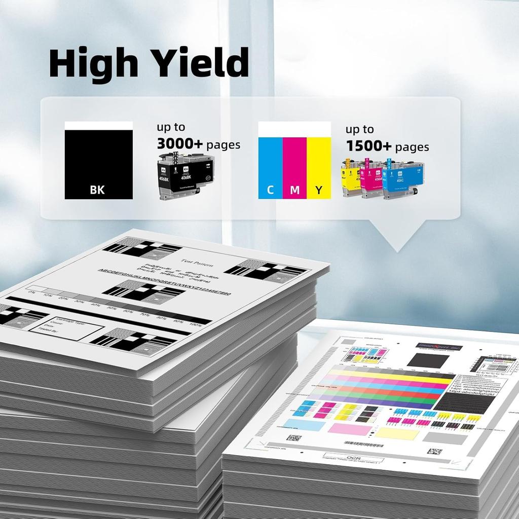 LC406 Ink Cartridges Compatible for Brother LC 406 LC406XL use to Brother MFC-J4535DW MFC-J4335DW MFC J5855DW MFC-J6555DW MFC-J6955DW Printer (4
