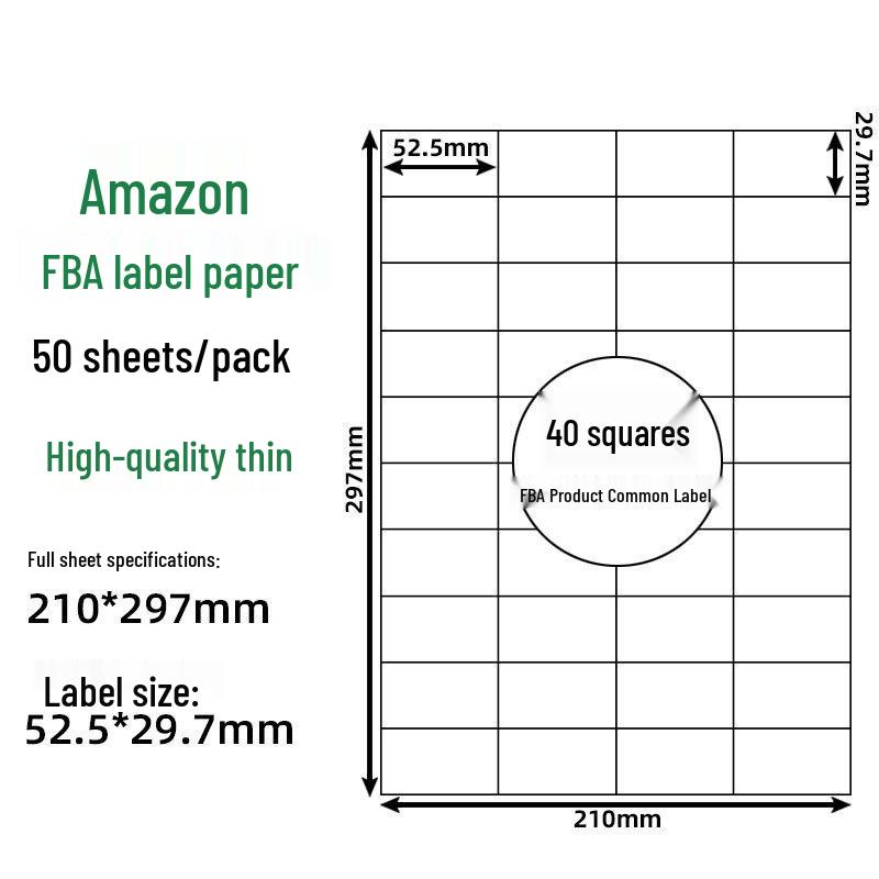 FBA Self-Adhesive Label Paper, 30 Grids, 6 Grids, 40UP44, 212427 Grids.