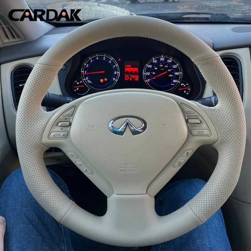 Full Black Leather Steering Wheel Cover