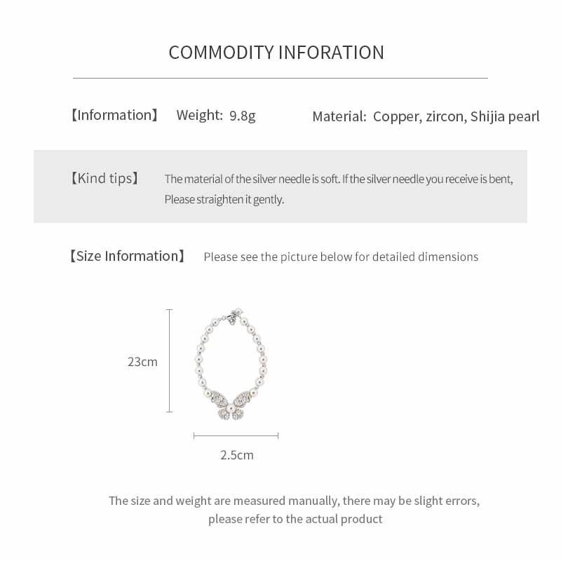 Elegant Butterfly Bracelet With Zirconia Accents Imitation Pearl Beads Pink Tone Womens Fashion Jewelry Office