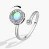 Personalized Daisy Rotating Ring with Micro-inlaid Zirconia - Fashion Anxiety Jewelry