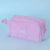 Corduroy Pencil Case Large Capacity Stationery Bag Vintage Style Zipper Pouch for School Students Unisex