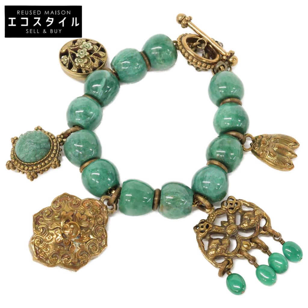 STEPHEN DWECK Green turquoise with charm Bracelet Green/GoldUsed