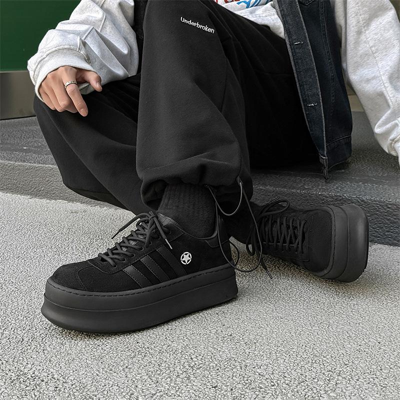 New dark high street style low-top board shoes thickened sports thick-soled niche design trendy shoes