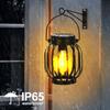 Upgrade Solar Lantern Outdoor Lights Metal Solar Hanging Lamp Vintage Wall Lights Waterproof Fence Garden Yard Patio Decor