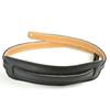Pete Schmidt A5-300-1B Vintage Style Guitar Strap Black Velvet Black Stitch High-Quality Leather