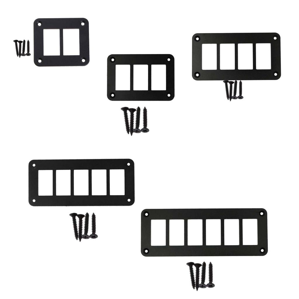 Waterproof Rocker Switch Housing Panel Black Aluminum Bracket for Auto Marine Yacht RV SUV Truck