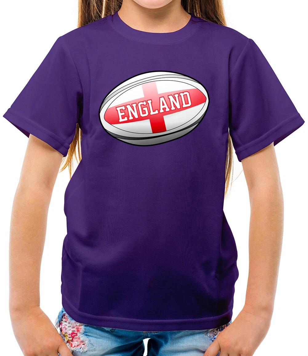 England Flag Rugby Ball - Kids T-Shirt - 6 League Union Nations Fan 160