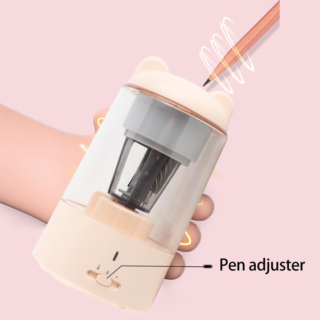Automatic Electric Pencil Sharpener Auto Stop Adjustable Sharpness for 6.5mm 8mm Pencil Round Triangular Hexagonal