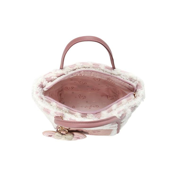 Disney Sherry May Plush Tote Bag Women Tote Bag Pink White 400060362344