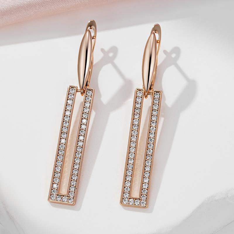 Длинные висячие серьги Kinel цвета розового золота для женщин — фото 7