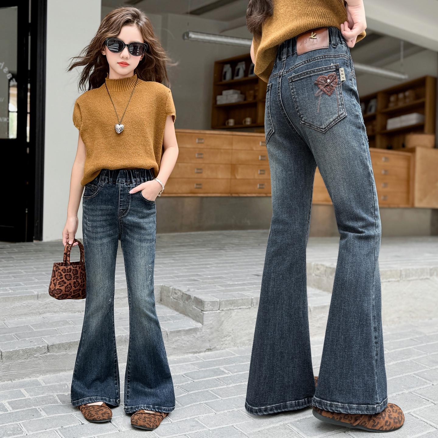 

Стильные расклешенные джинсы для девочек на осень 2025 года - Детские брюки в корейском стиле 160 cm