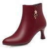 stiletto high heels women's soft leather short boots, winter new pointed fashion velvet leather shoes are versatile