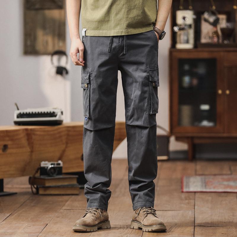 Overalls Men's Retro Straight Pants Loose Trend Pants High-end Casual Men's Slim-fit Wear-resistant Pants