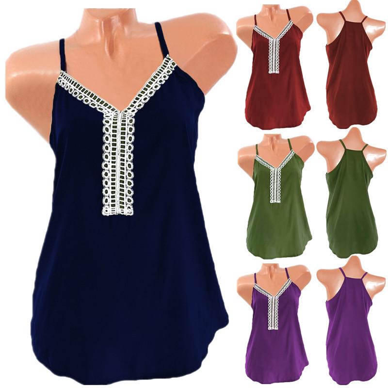 Summer Women Sleeveless Vneck Tshirts Printed Camisole Tank Top