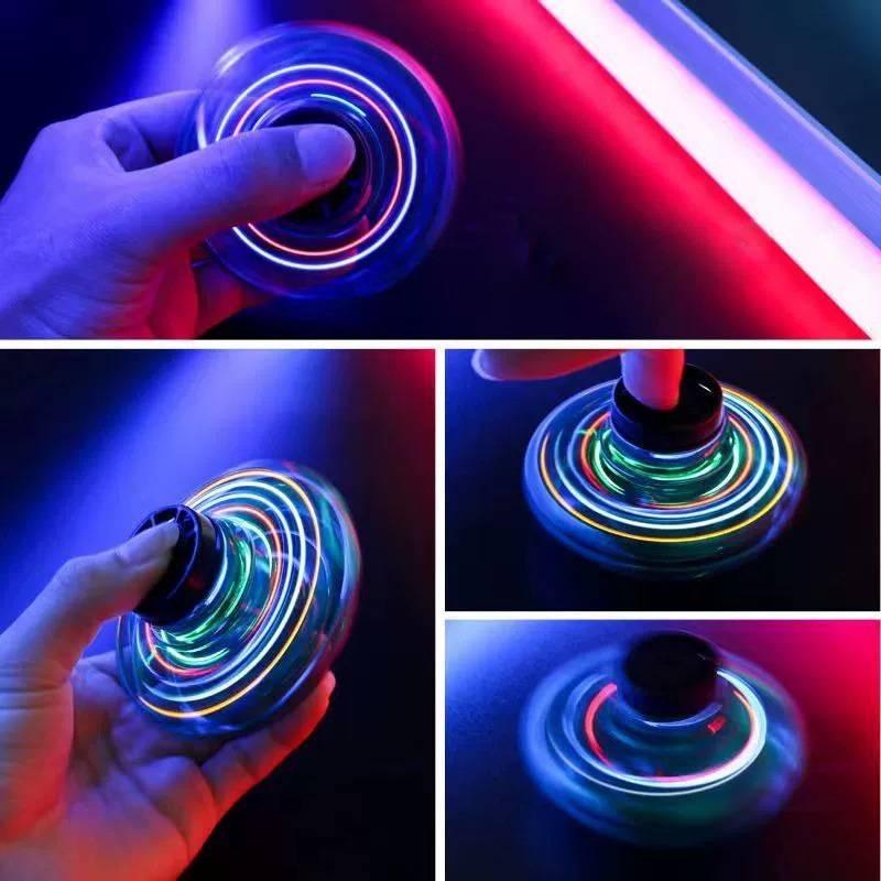 Vibrant Spinning Ufo Fidget Toy For Kids With Led Lights And Usb Charging