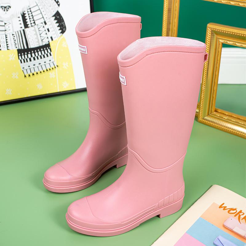 Medium and High Tube Rain Shoes Women's Waterproof Shoes Non-slip Water Boots Wear-resistant Outdoor Rubber Shoes Kitchen Work Water Shoes Fashion