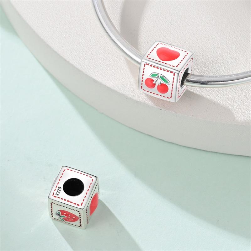 Copper Fruit Ice Cream Flower Travel Robot Beads Pendant Charms Fit Original Bracelet Charm Bead Necklace Diy Female Jewelry